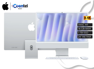 APPLE IMAC A2439 24" 4.5K CHIP M1, 16GB RAM, 1TB SSD, 7 NÚCLEOS GRÁFICA + INCLUYE CAJA Y ACCESORIOS ORIGINALES + PROGRAMAS DISEÑO