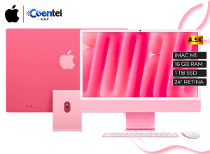 APPLE IMAC A3116 ROSA 24" 4.5K CHIP M4, 16GB RAM, 256 GB SSD, 8 NÚCLEOS GRÁFICA + INCLUYE CAJA Y ACCESORIOS ROSA ORIGINALES + PROGRAMAS DISEÑO + 